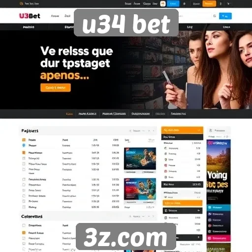 Interface do usuário do site u34 bet analisada
